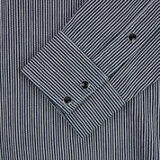 Image showing the IHSH-365-IND -8oz Herringbone Hickory Stripe Sawtooth Western Shirt - Indigo which is a Shirts described by the following info Iron Heart, Released, Shirts, Tops and sold on the IRON HEART GERMANY online store