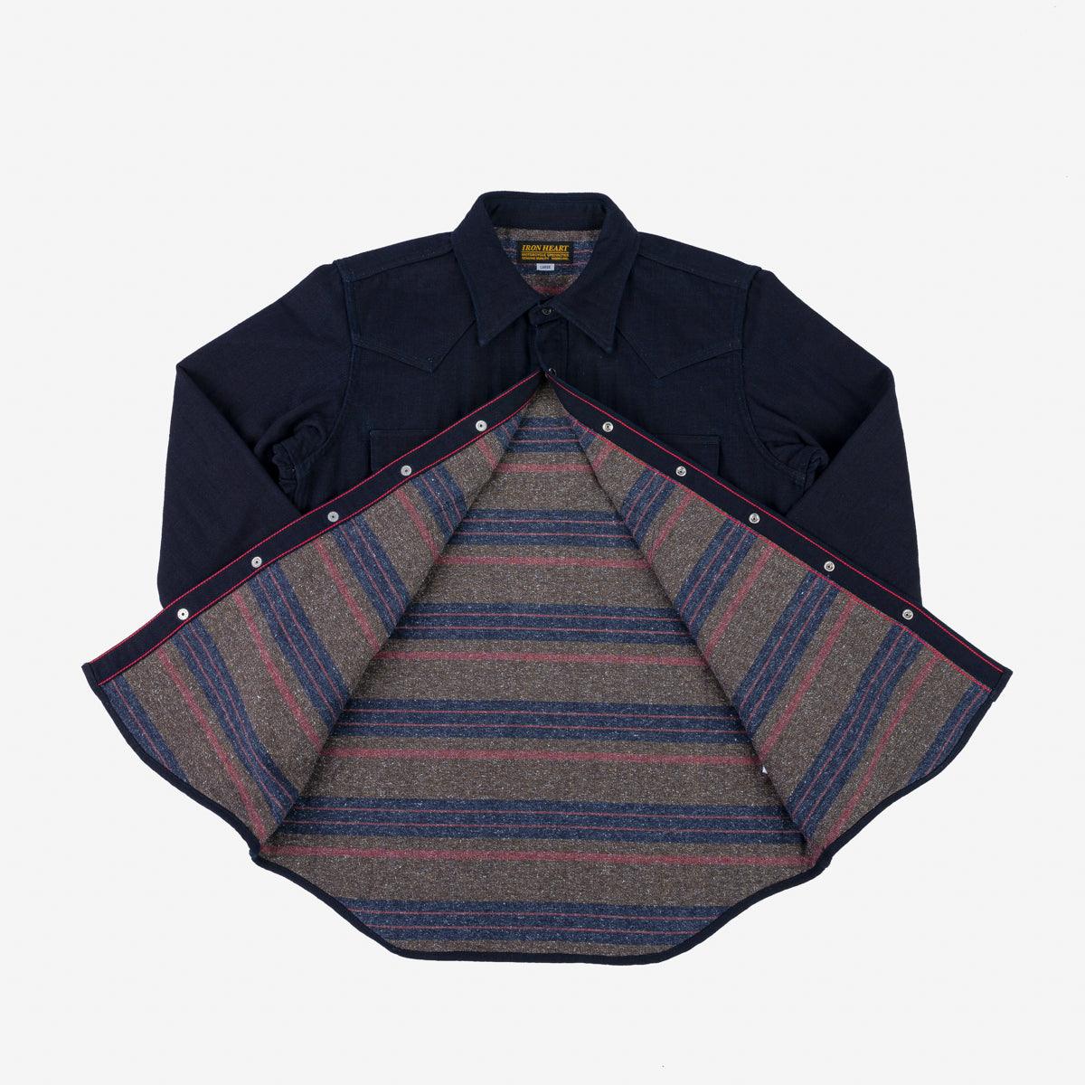 IHSH-368-IND - 14oz Double Cloth Western Shirt - Indigo – IRON