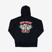 Image showing the IHSW-72-BLK - 14oz Ultra Heavyweight Loopwheel Zippered Hoodie - Black which is a Sweatshirts described by the following info Iron Heart, Released, Sweatshirts, Tops and sold on the IRON HEART GERMANY online store