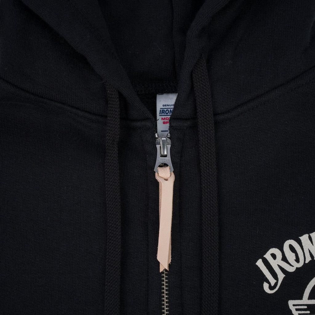 Image showing the IHSW-72-BLK - 14oz Ultra Heavyweight Loopwheel Zippered Hoodie - Black which is a Sweatshirts described by the following info Iron Heart, Released, Sweatshirts, Tops and sold on the IRON HEART GERMANY online store