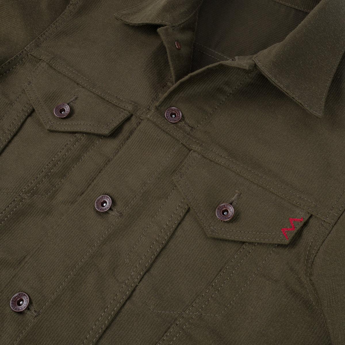 Image showing the IHJ-126-ODG - 12oz Whipcord Type III Jacket - Olive Drab Green which is a Jackets described by the following info Iron Heart, Jackets, Released, Tops and sold on the IRON HEART GERMANY online store