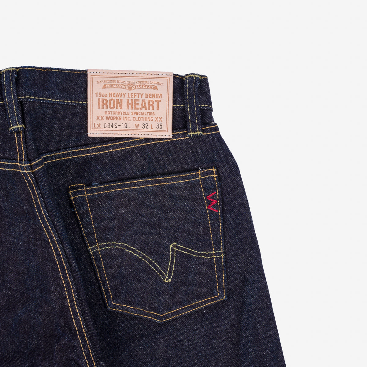 IH-634S-19L - 19oz Left Hand Twill Selvedge Denim Straight Cut Jeans - Indigo