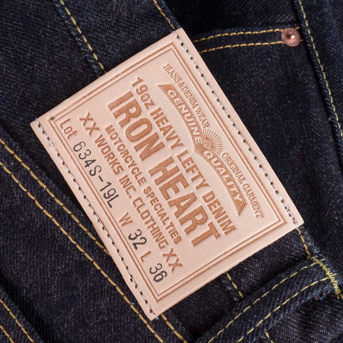 IH-634S-19L - 19oz Left Hand Twill Selvedge Denim Straight Cut Jeans - Indigo