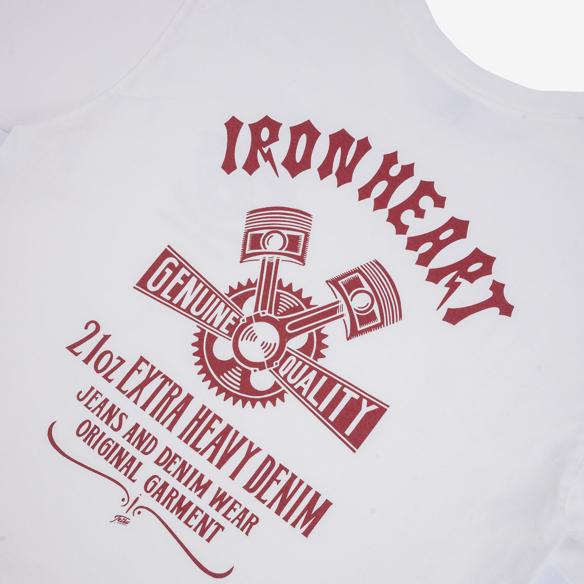 IHT-2403-WHT - 7.5oz Printed Loopwheel Crew Neck T-Shirt - White