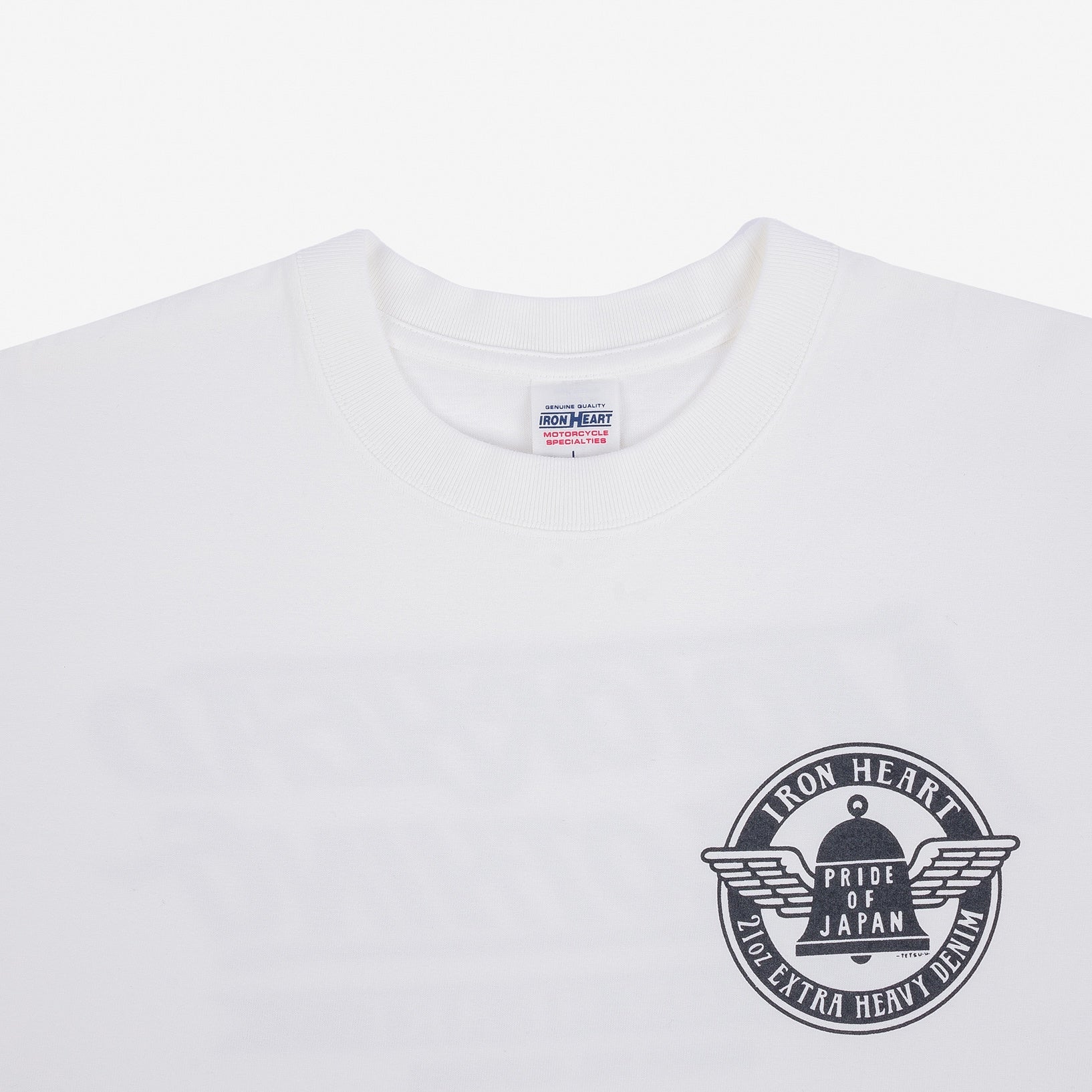 IHT-2402-WHT - 7.5oz Printed Loopwheel Crew Neck T-Shirt - White