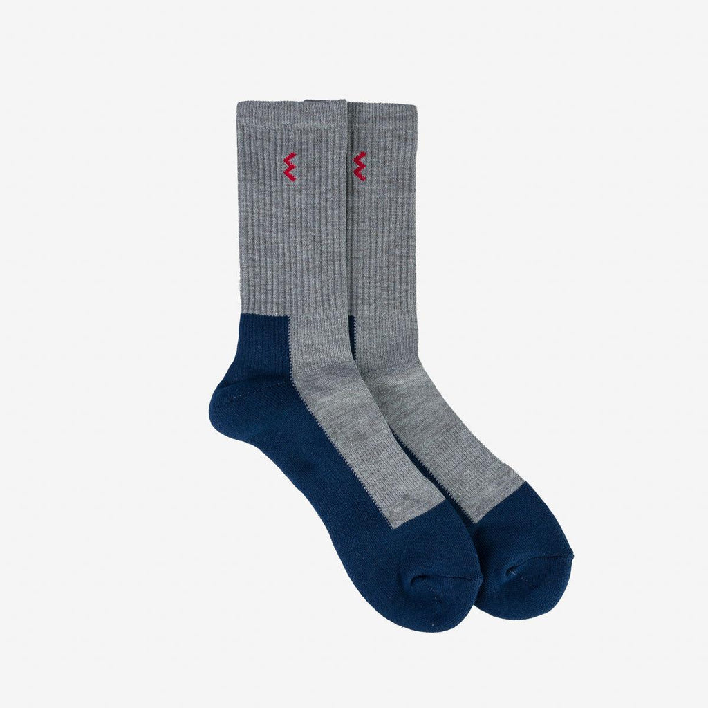 Image showing the IHG-030/3-GRYNAV - 3-Pack Iron Heart Work Boot Socks - Grey/ Navy which is a Socks described by the following info Accessories, Iron Heart, Released, Socks and sold on the IRON HEART GERMANY online store