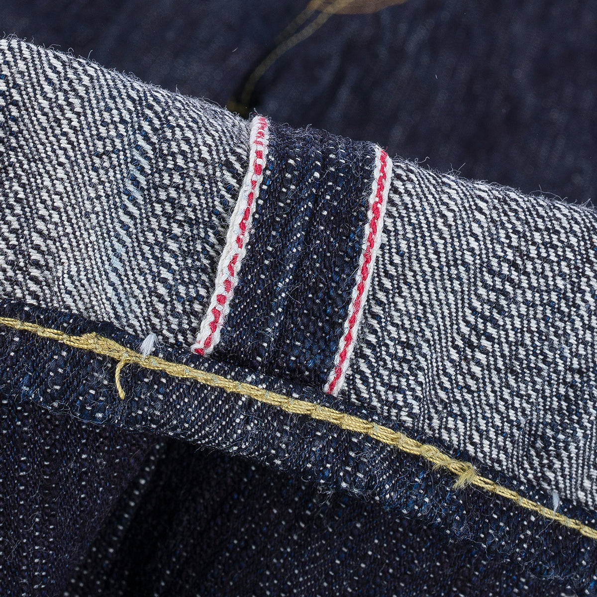 IH-888S-SLB - 16oz Slubby Selvedge Denim Relaxed Tapered Cut Jeans - Indigo