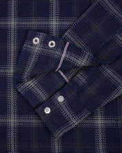 SS25 - 9oz Selvedge Indigo Check Flannel Western Shirt - Black