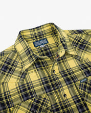 SS25 - 9oz Selvedge Indigo Check Flannel Western Shirt - Yellow