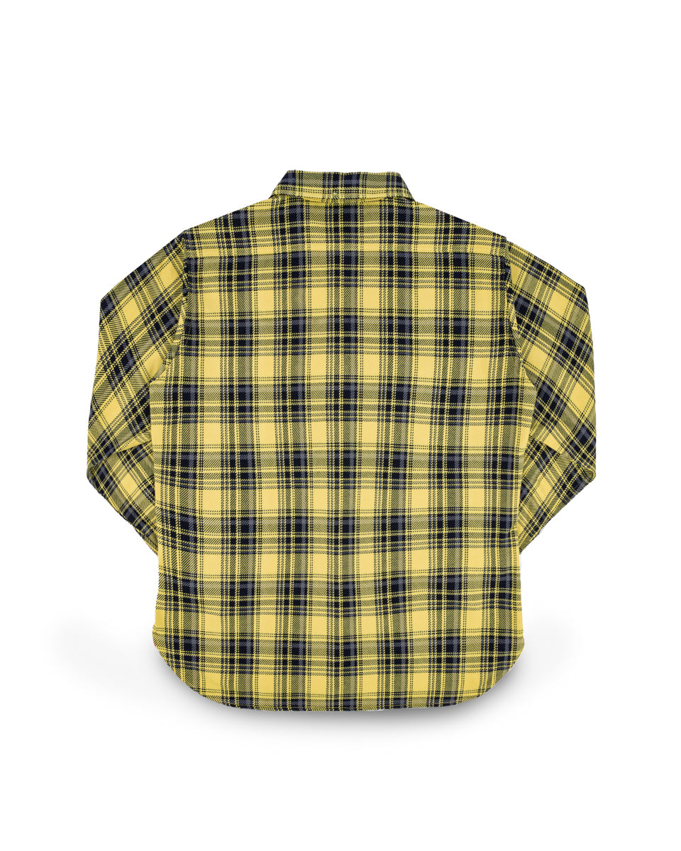 SS25 - 9oz Selvedge Indigo Check Flannel Work Shirt - Yellow