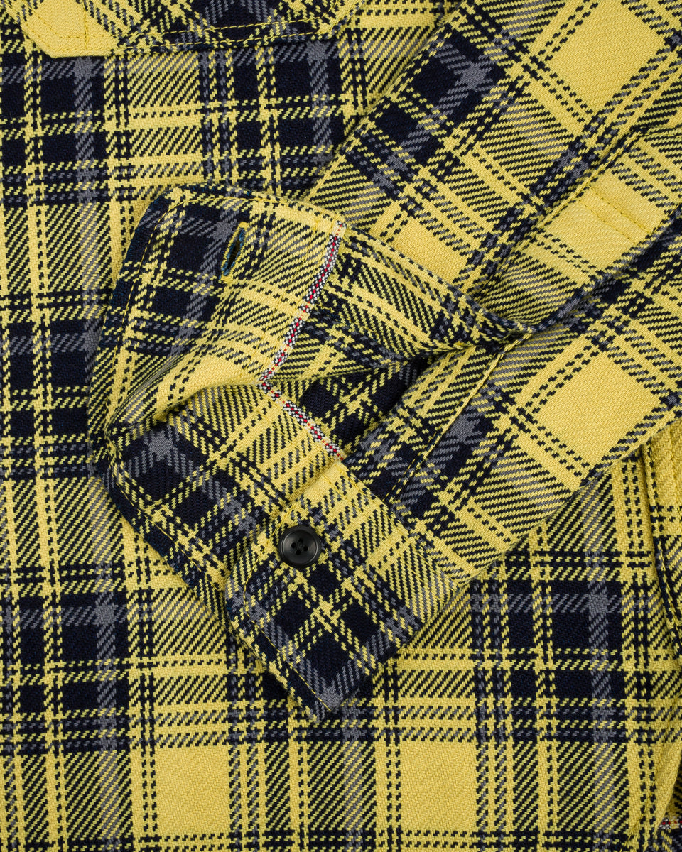 SS25 - 9oz Selvedge Indigo Check Flannel Work Shirt - Yellow