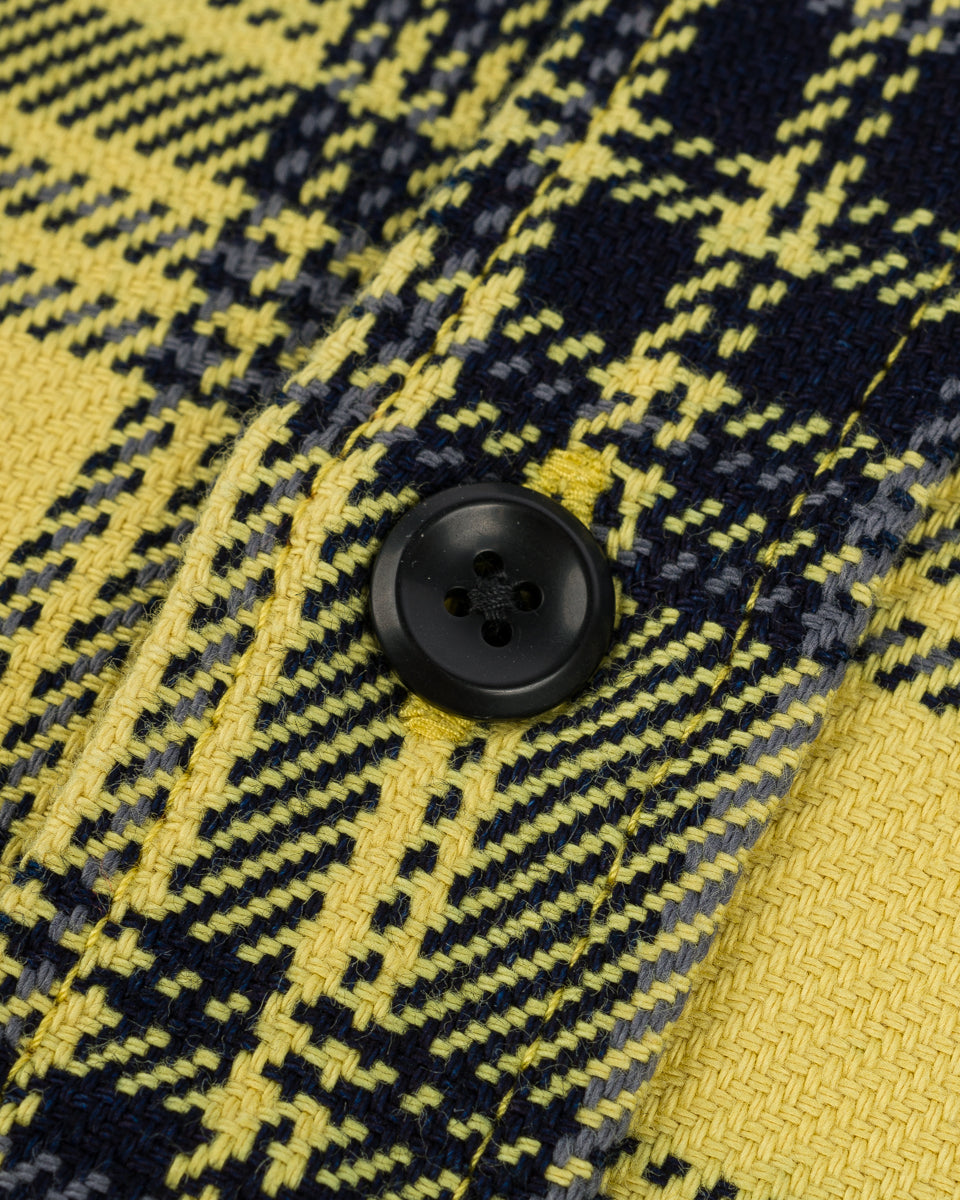 IHSH-412-YEL - 9oz Selvedge Indigo Check Flannel Work Shirt