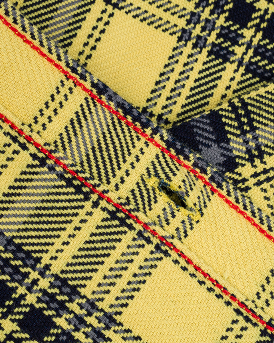 SS25 - 9oz Selvedge Indigo Check Flannel Work Shirt - Yellow