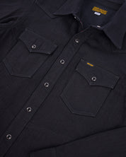 SS25 - 14oz Herringbone CPO Western Shirt - Black