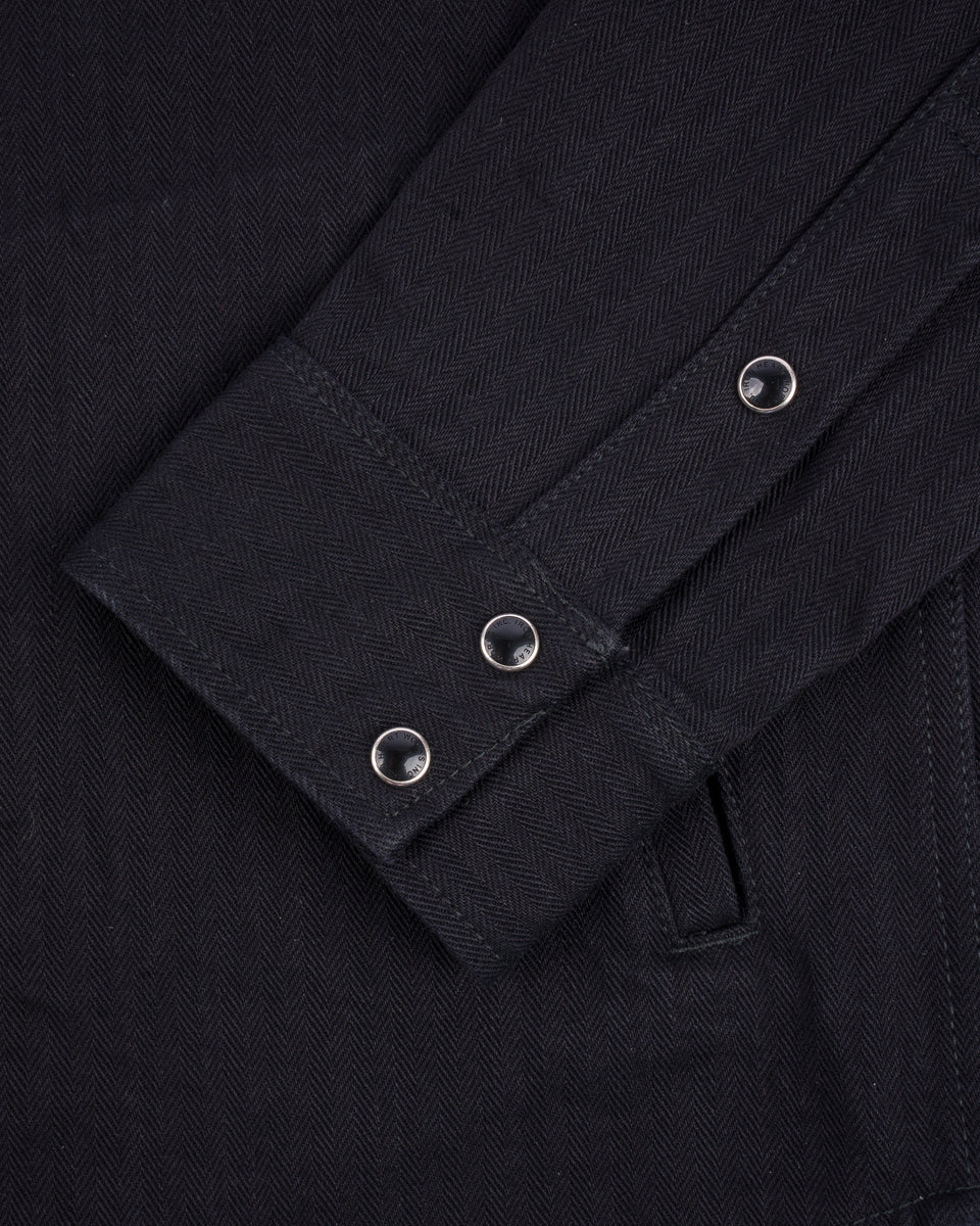 SS25 - 14oz Herringbone CPO Western Shirt - Black