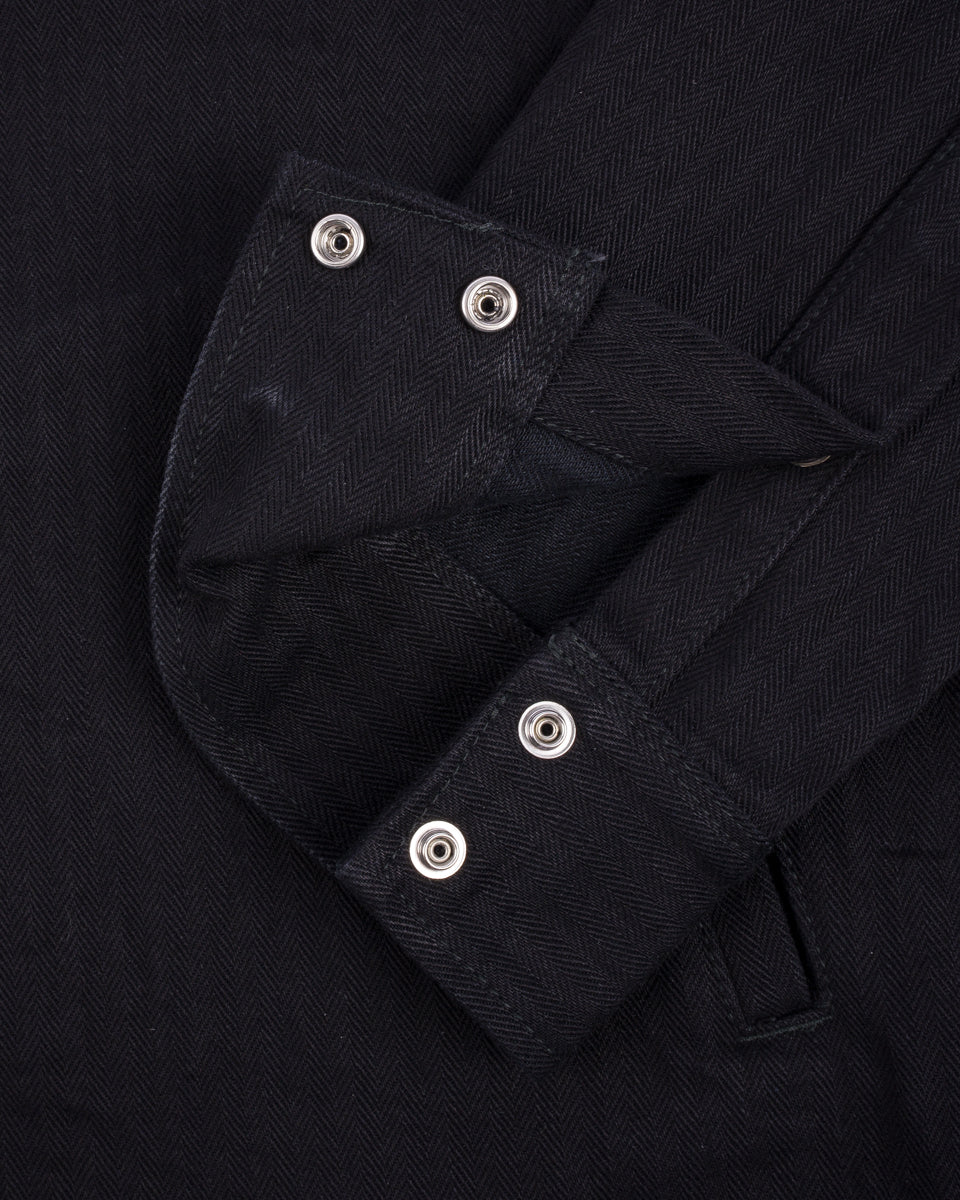 バリエーションボータイシャツ ブラック IHSH-410-BLK - 14oz Herringbone CPO Western Shirt - Black – IRON
