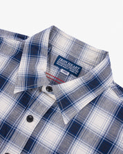 SS25 - 5oz Selvedge Short Sleeved Madras Check Western Shirt - Blue