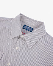 SS25 - 5oz Selvedge Ox Cloth Short Sleeved Work Shirt - Hickory Stripe