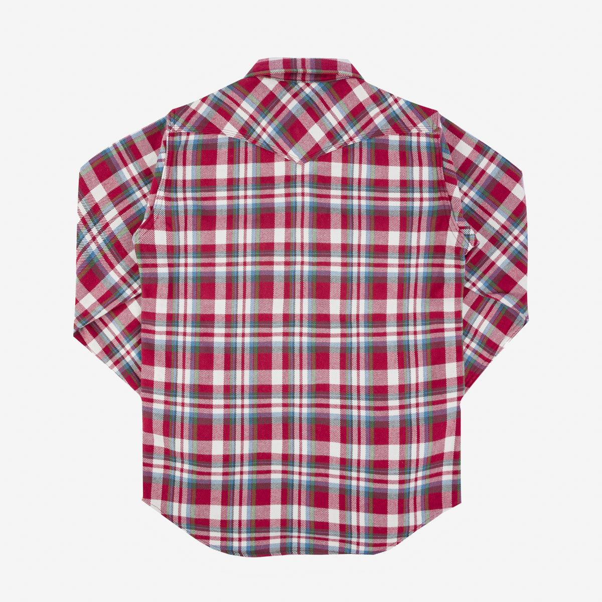 Image showing the IHSH-377-RED - Ultra Heavy Flannel Crazy Check Western Shirt - Red which is a Shirts described by the following info Iron Heart, Released, Shirts, Tops and sold on the IRON HEART GERMANY online store