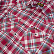 Image showing the IHSH-377-RED - Ultra Heavy Flannel Crazy Check Western Shirt - Red which is a Shirts described by the following info Iron Heart, Released, Shirts, Tops and sold on the IRON HEART GERMANY online store