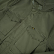 Image showing the IHM-27-OLV - Sateen M65 Field Jacket - Olive which is a Jackets described by the following info Iron Heart, Jackets, Released, Tops and sold on the IRON HEART GERMANY online store