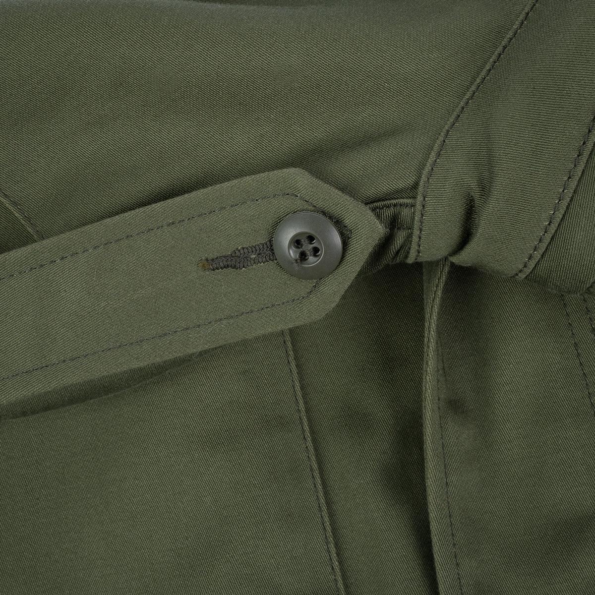 Image showing the IHM-27-OLV - Sateen M65 Field Jacket - Olive which is a Jackets described by the following info Iron Heart, Jackets, Released, Tops and sold on the IRON HEART GERMANY online store