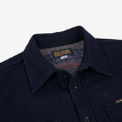 Image showing the IHSH-374-IND - 14oz Double Cloth Work Shirt - Indigo which is a Shirts described by the following info Iron Heart, New, Released, Shirts, Tops and sold on the IRON HEART GERMANY online store