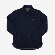 Image showing the IHSH-374-IND - 14oz Double Cloth Work Shirt - Indigo which is a Shirts described by the following info Iron Heart, New, Released, Shirts, Tops and sold on the IRON HEART GERMANY online store