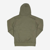 Image showing the IHSW-49-OLV - 14oz Ultra Heavyweight Loopwheel Cotton Hoodie Olive which is a Sweatshirts described by the following info Iron Heart, Released, Sweatshirts, Tops and sold on the IRON HEART GERMANY online store
