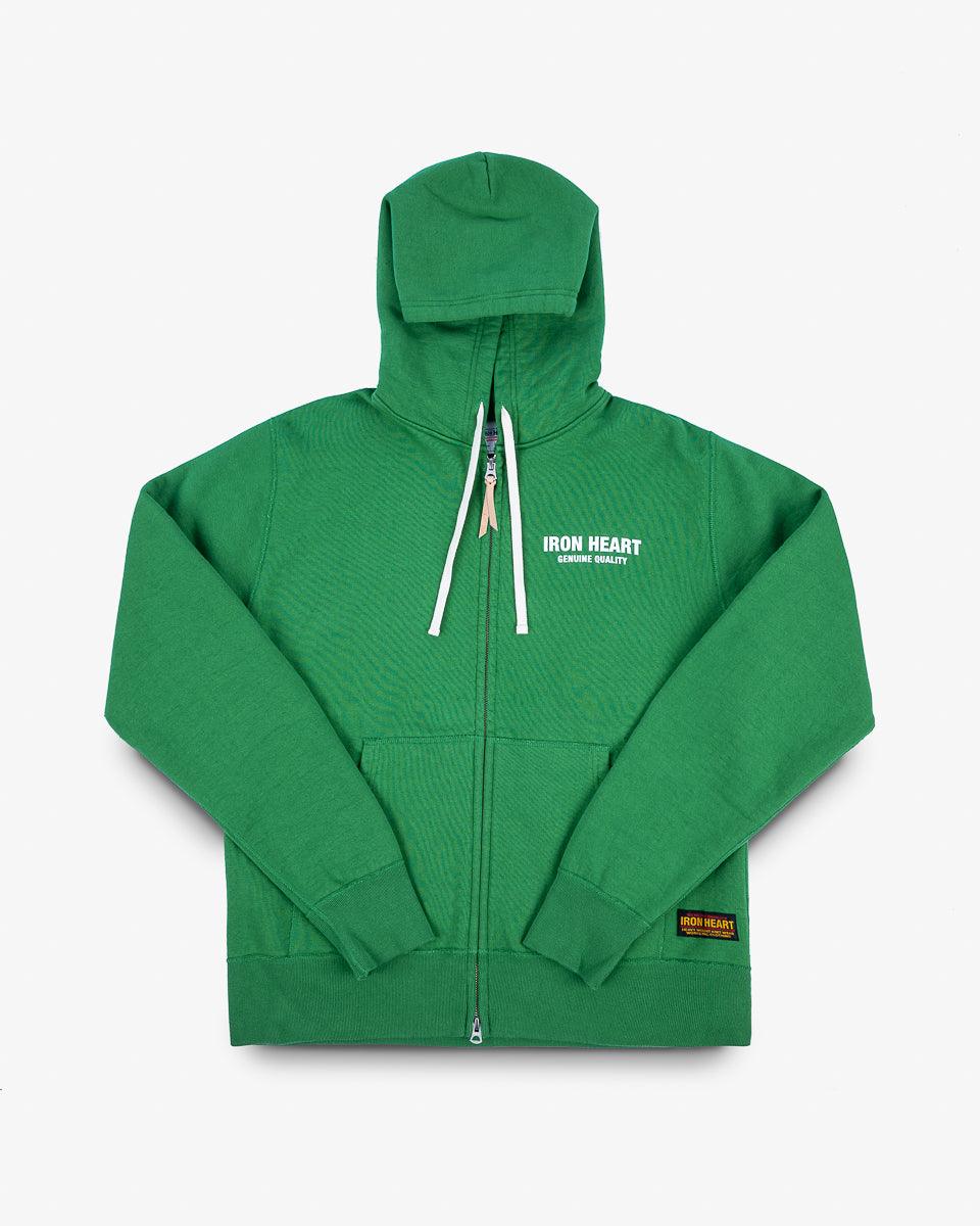 14oz Ultra Heavyweight Loopwheel Cotton Zippered Hoodie - Green