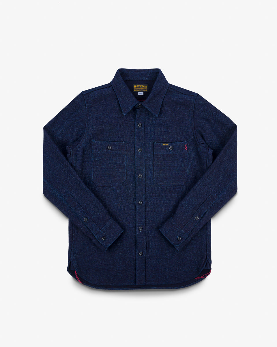 IHSH-397-IND - 21 oz Sashiko Work Shirt - Indigo