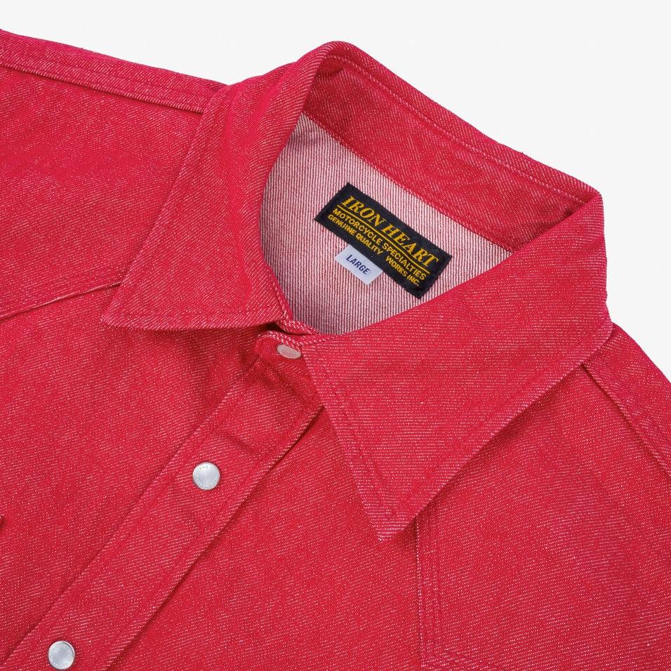 13.5oz Denim Western Shirt - Red