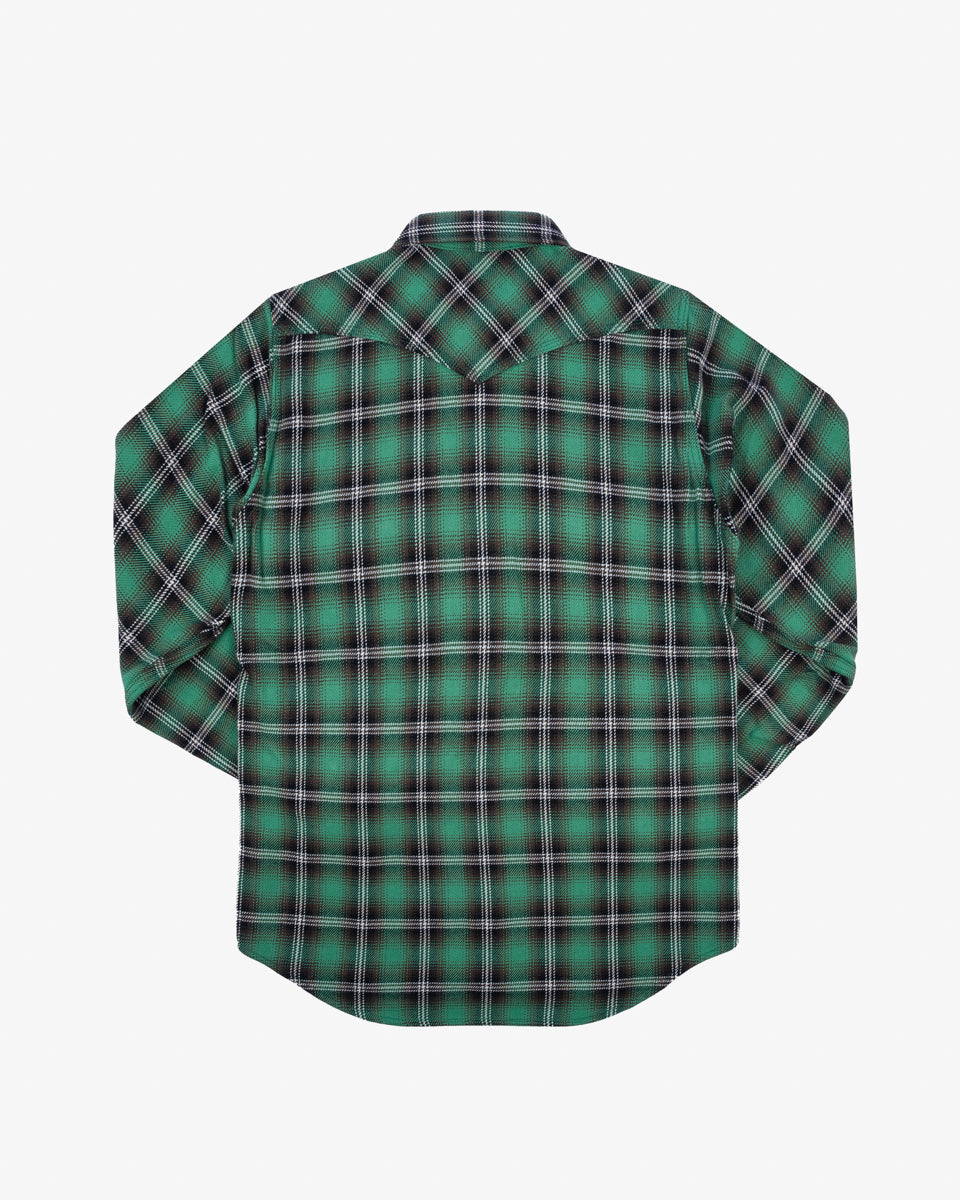 FW24 - IHSH-405-GRN - Ultra Heavy Flannel Check Western Shirt - Green