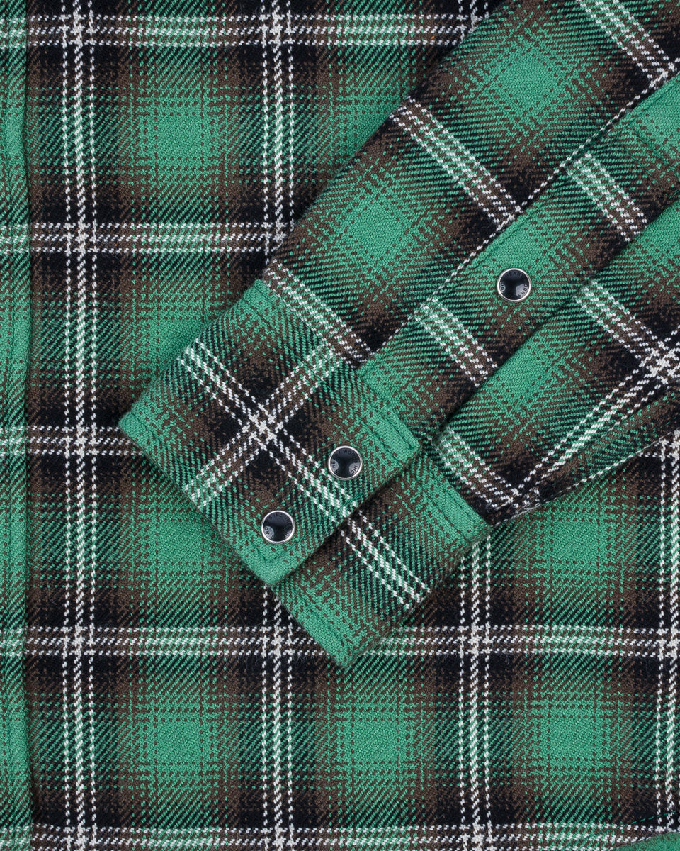 FW24 - IHSH-405-GRN - Ultra Heavy Flannel Check Western Shirt - Green