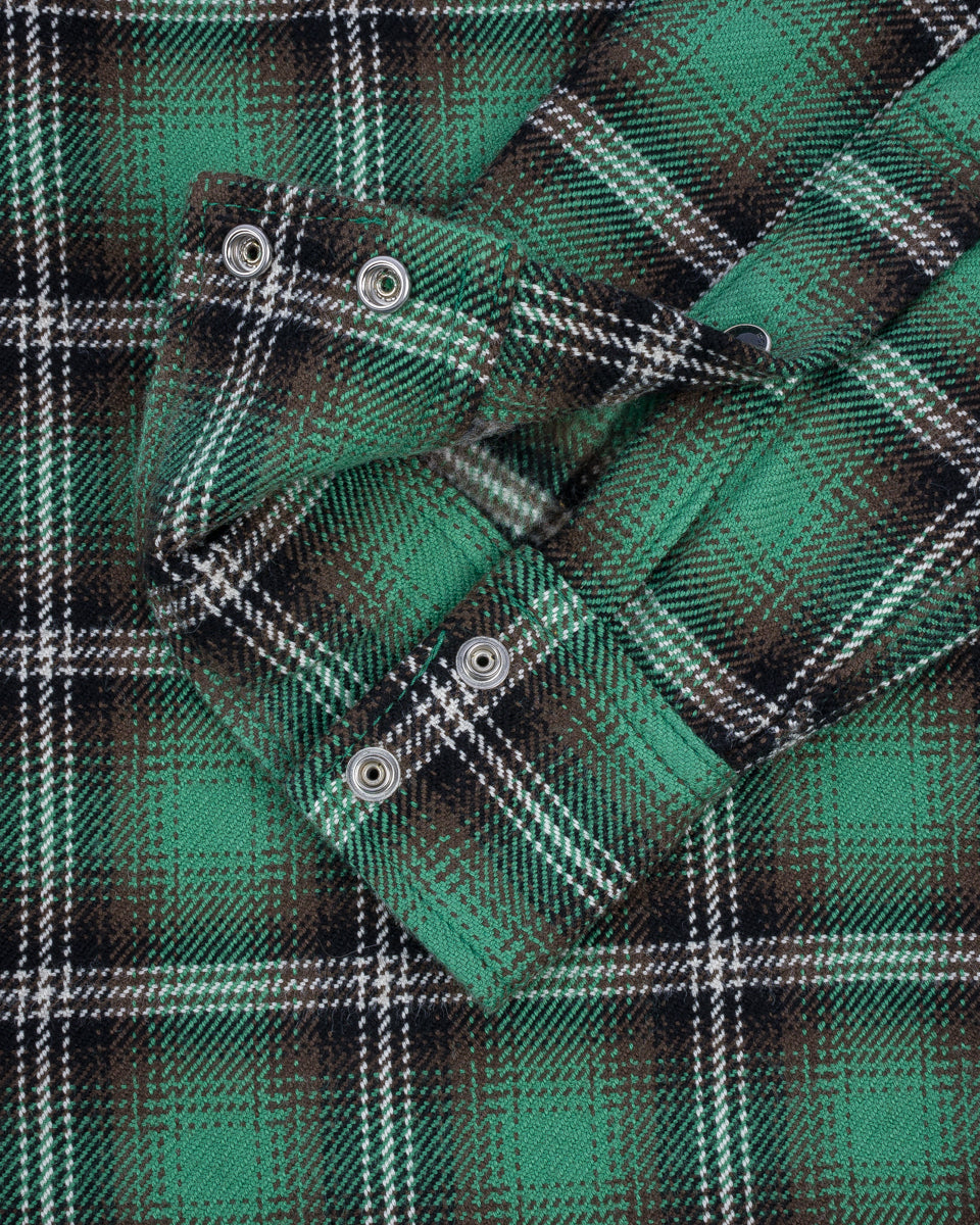 FW24 - IHSH-405-GRN - Ultra Heavy Flannel Check Western Shirt - Green