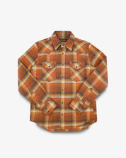 12oz Slubby Heavy Flannel Check Western Shirt - Orange