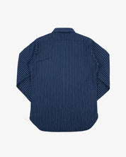 Ultra Heavy Flannel Chalk Stripe Work Shirt - Navy