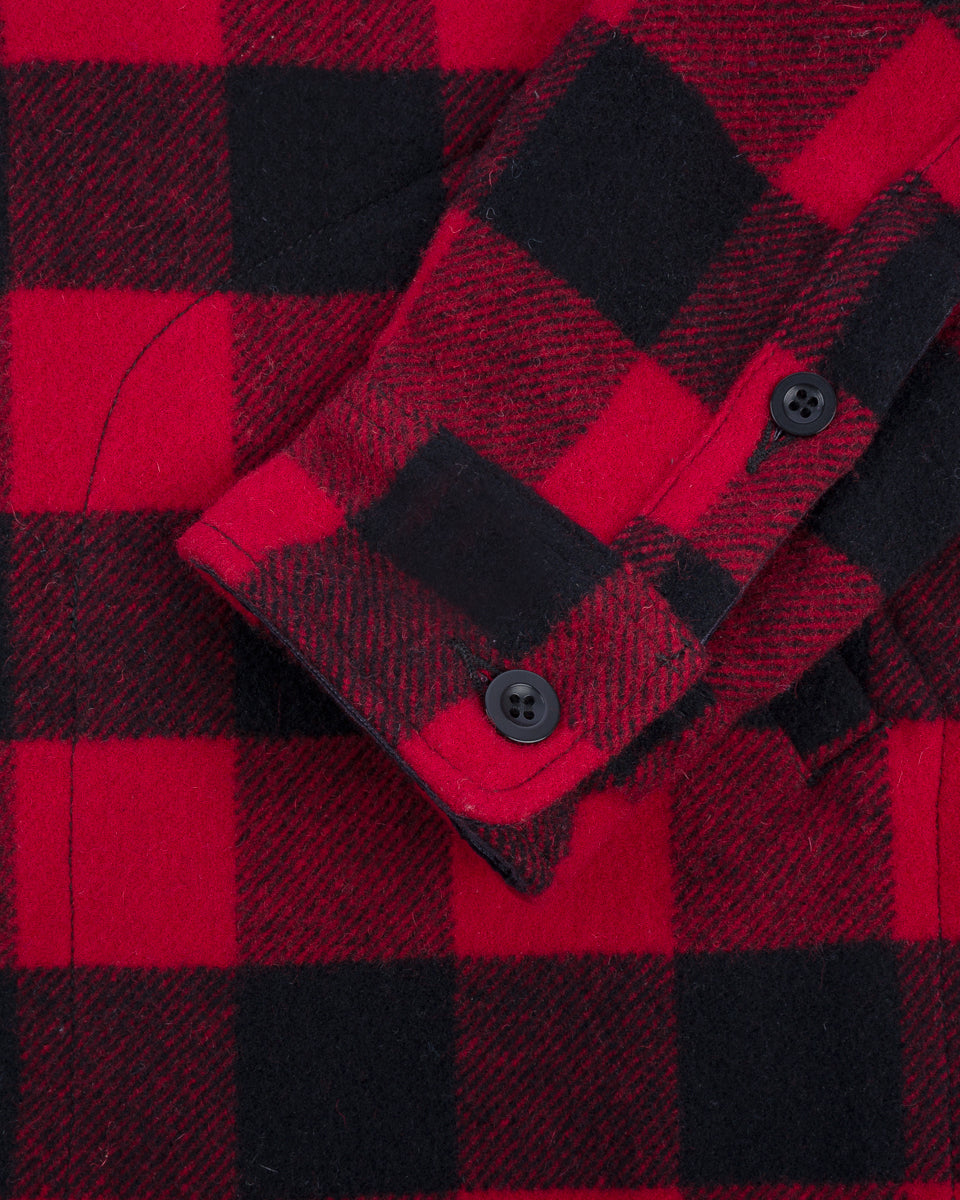 FW24 - IHW-20-RED - Wool Buffalo Check Bush Jacket - Red