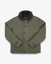 Oiled Whipcord N1 Deck Jacket - Army Green