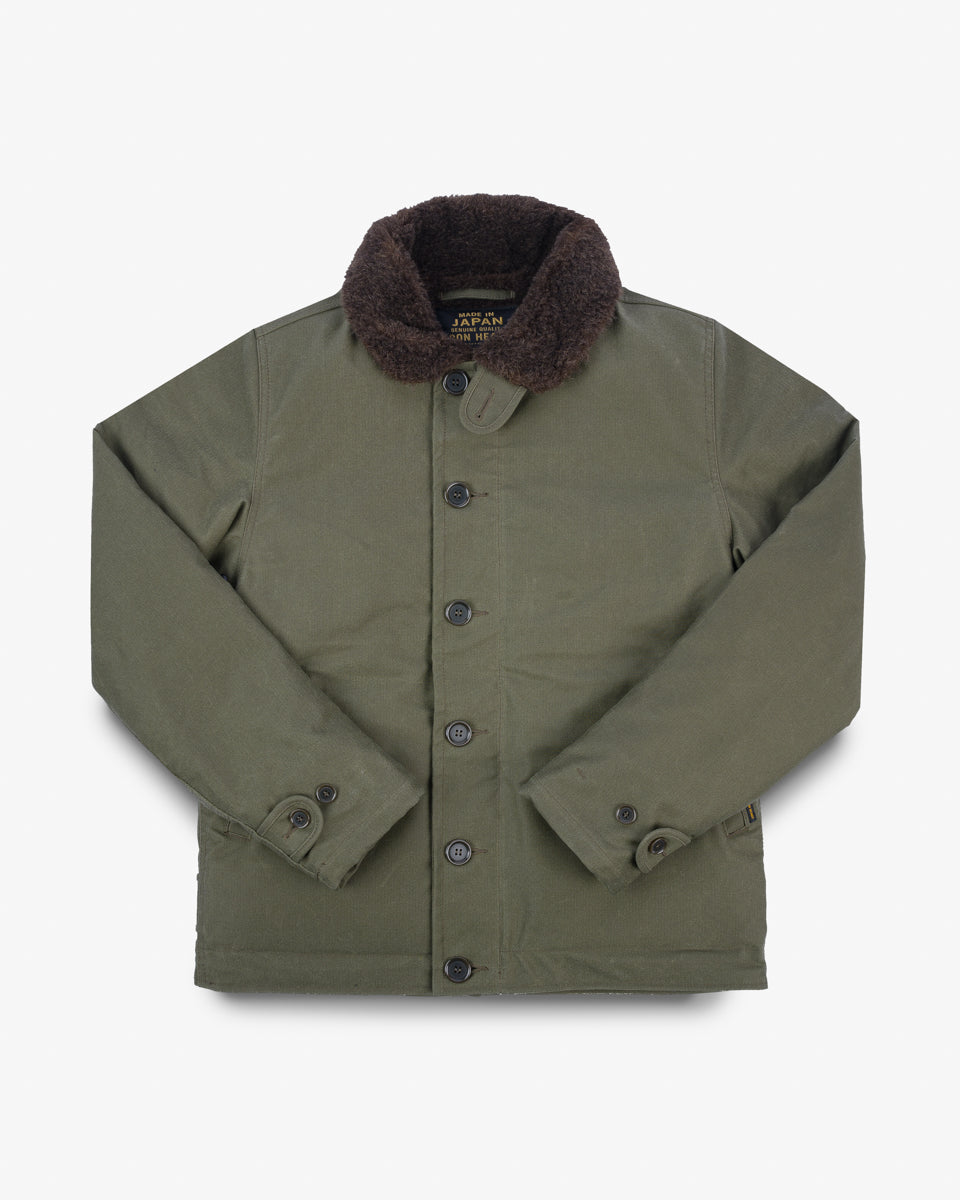 FW24 - IHM-37-GRN - Oiled Whipcord N1 Deck Jacket - Army Green