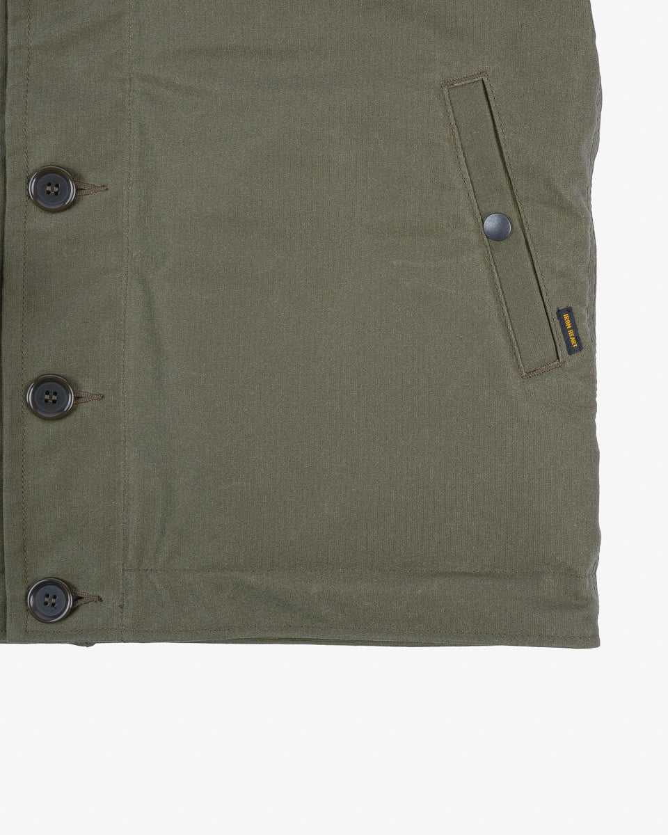 FW24 - IHM-37-GRN - Oiled Whipcord N1 Deck Jacket - Army Green