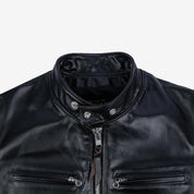 Image showing the IHJ-35-BLK -Japanese Horsehide Rider’s Jacket - Black (Tea-Core Dyed) which is a LEATHER JACKETS described by the following info Iron Heart, LEATHER JACKETS, Tops and sold on the IRON HEART GERMANY online store