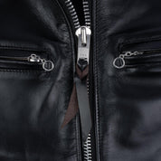 Image showing the IHJ-35-BLK -Japanese Horsehide Rider’s Jacket - Black (Tea-Core Dyed) which is a LEATHER JACKETS described by the following info Iron Heart, LEATHER JACKETS, Tops and sold on the IRON HEART GERMANY online store