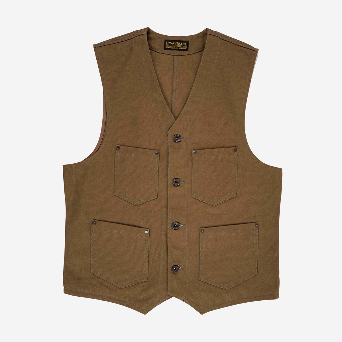 IHV-03-BRN - 17oz Cotton Duck Work Vest - Brown