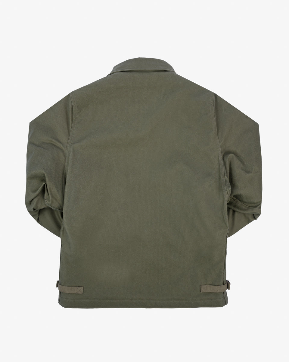 IHM-45-GRN - Oiled Whipcord A2 Deck Jacket - Army Green