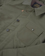 Oiled Whipcord A2 Deck Jacket - Army Green