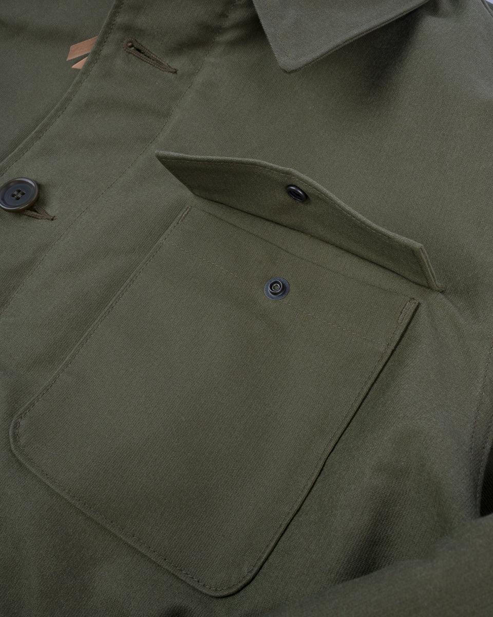 Oiled Whipcord A2 Deck Jacket - Army Green