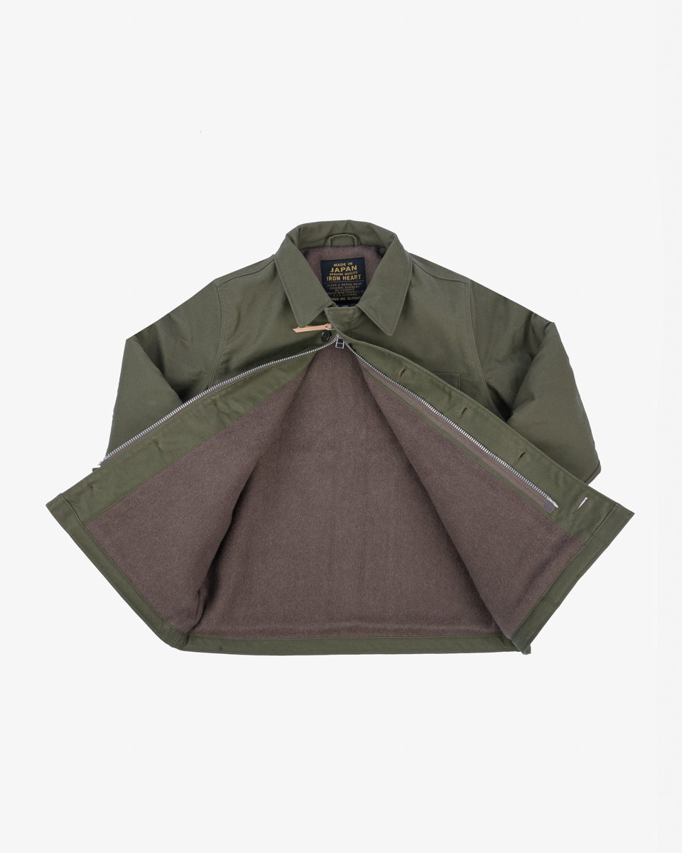 IHM-45-GRN - Oiled Whipcord A2 Deck Jacket - Army Green