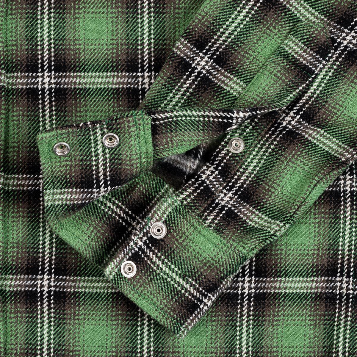 Ultra Heavy Flannel Check Western Shirt - Green