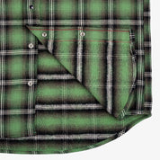 Ultra Heavy Flannel Check Western Shirt - Green